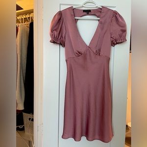American Eagle pink puff sleeve mini dress